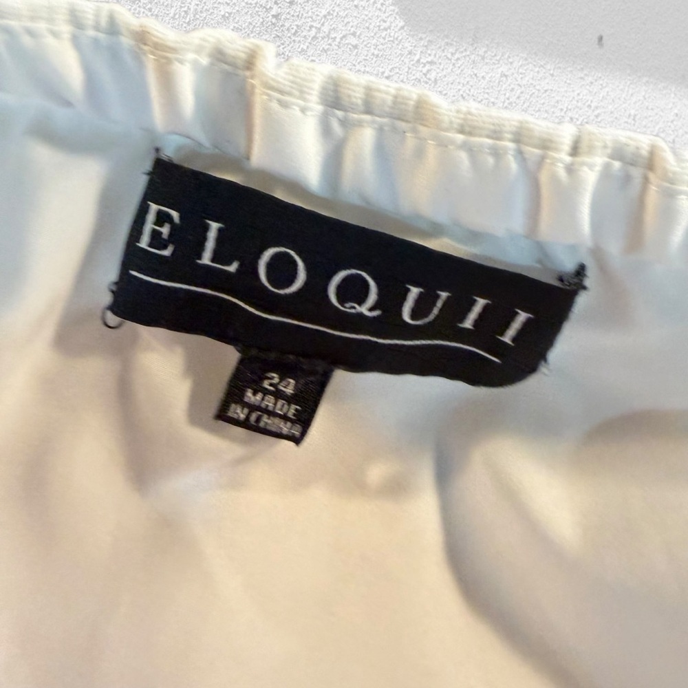 Eloquii White Midi Dress with Tortoiseshell Buttons and Belt - Picture 4 of 13